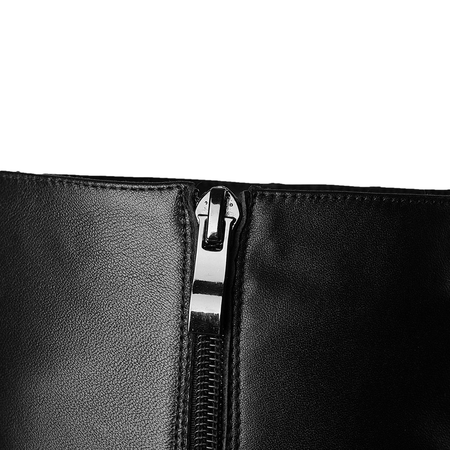 Nine Seven Genuine Leather Square Toe Chunky Heel comfortable Knee High Boots