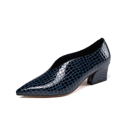 Nine Seven Handmade Women's Patent Leather Slip On Printed Snakeskin Casual Shoes